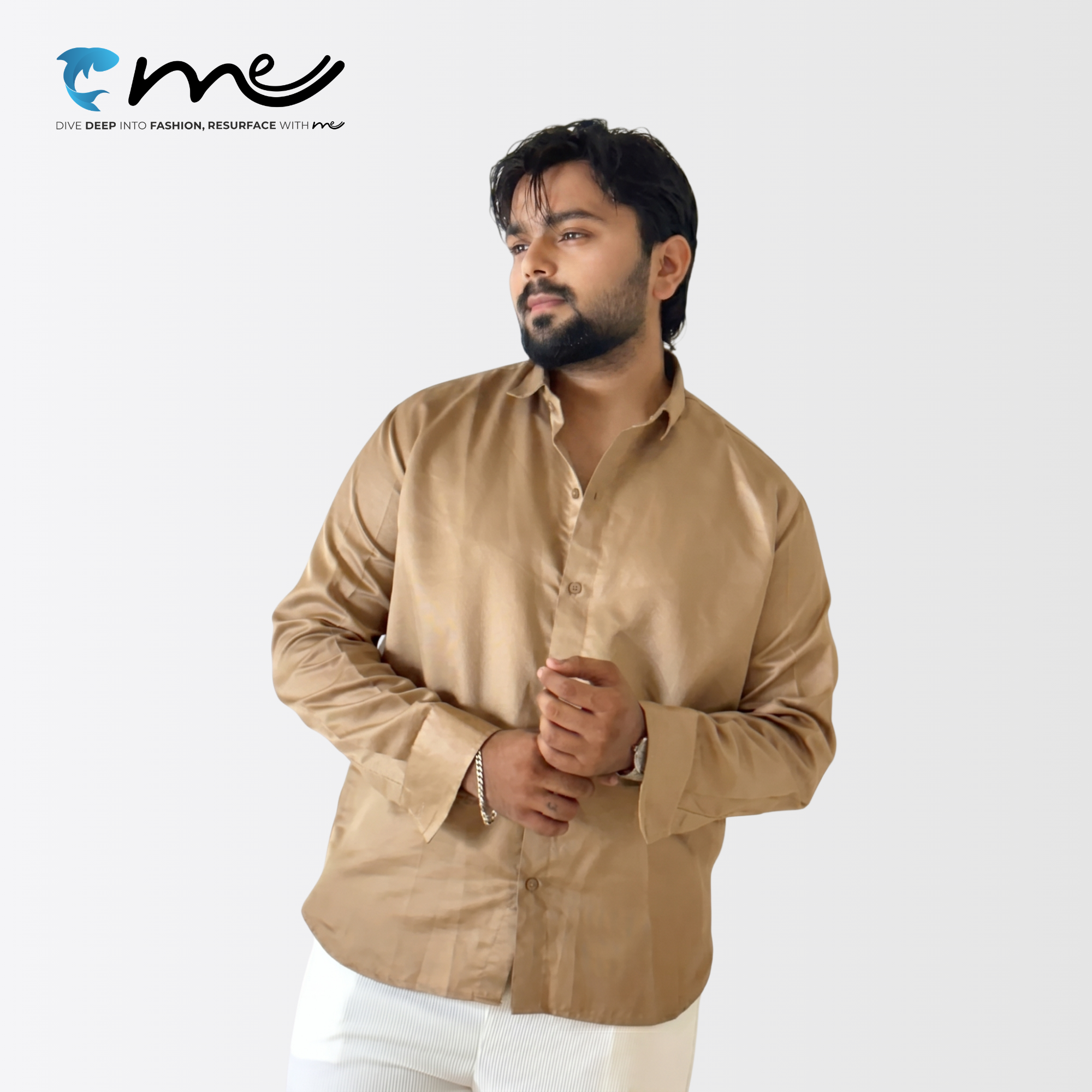 Midnight Brown - Men's Brown Shine Full-Sleeve Casual Shirt