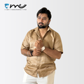 Midnight Brown - Men's Brown Shine Half-Sleeve Casual Shirt